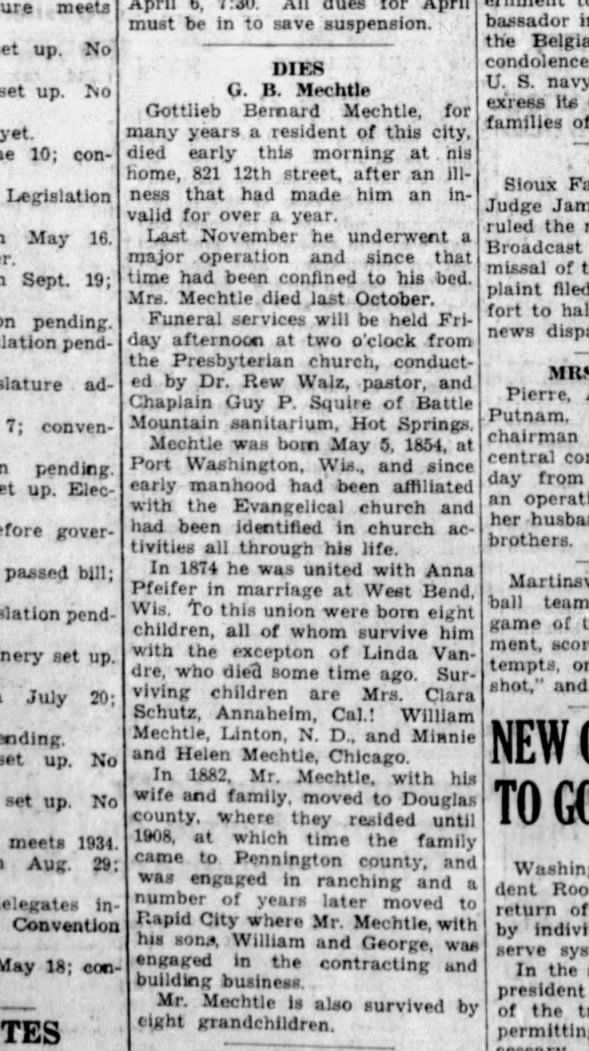 Clipping from Rapid City Journal